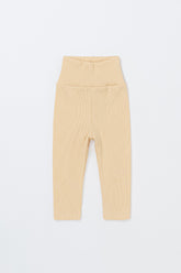 Avauma Aileen Baby Leggings - Spring Lemon, soft ribbed baby leggings, high-waist infant pants